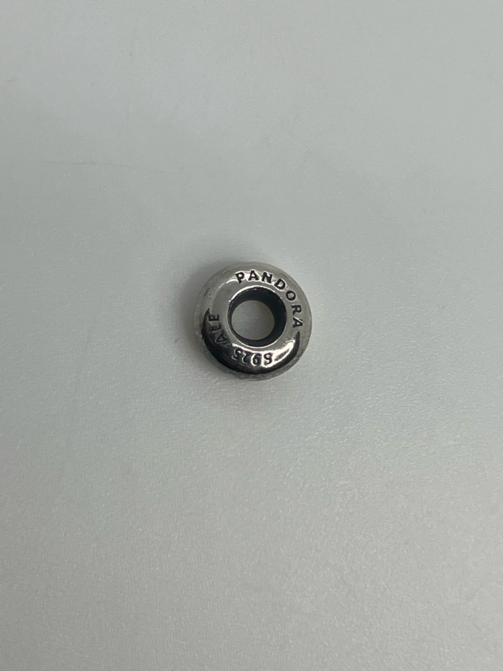 Pandora 925 Sterling Classic Shine Tiny Stopper Open Bangle Charm